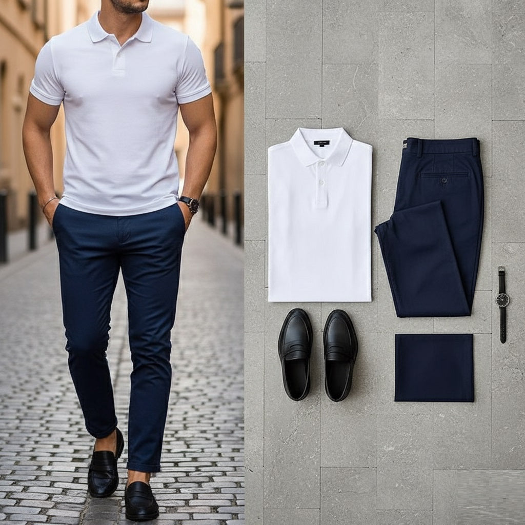 Social KIT 1 Gola Polo + 1 Calça Sarja Premium