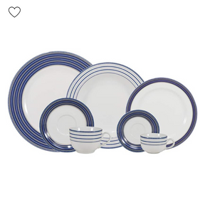 Jogo Aparelho de Jantar  Azul Royale Chá e Café - SERVE ATÉ 6 PESSOAS [ + BRINDE - KIT 6 TAÇAS ]