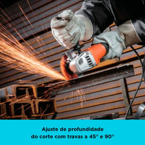 Esmerilhadeira Ângular 4.1/2 Pol. 650W 110V BLACK+DECKER-G650-BR