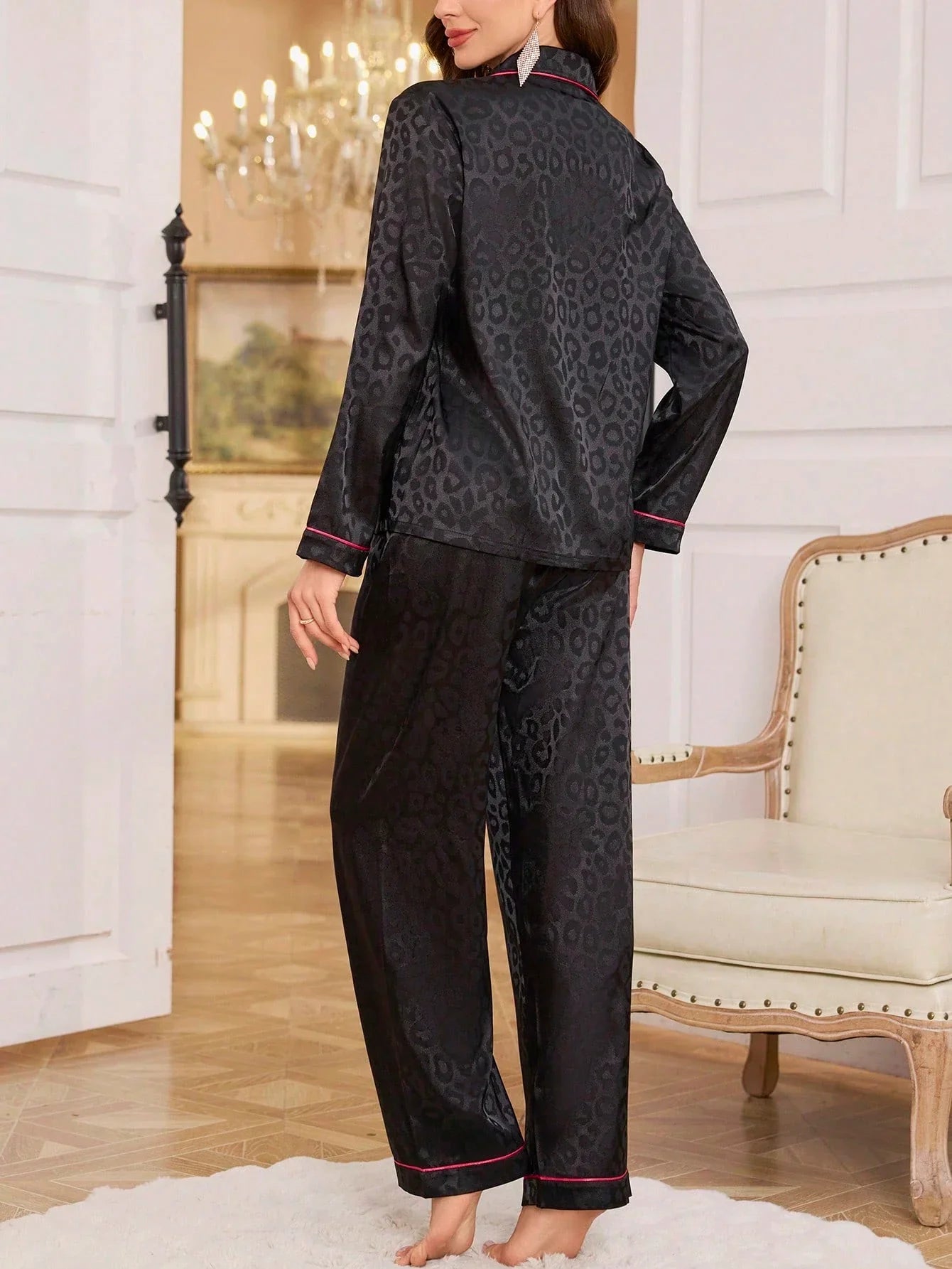 [Leve 2 Pague 1] Pijama Feminino Jacquard (Maciez que aquece) + BRINDE: 1 Pantufa Nuvem Antiaderente