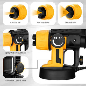 Pistola de Pintura Pulverizadora HVLP Elétrica 600W 1200ml Luz de LED com 3 Bicos e Acessórios DEKO-DKSG60K1