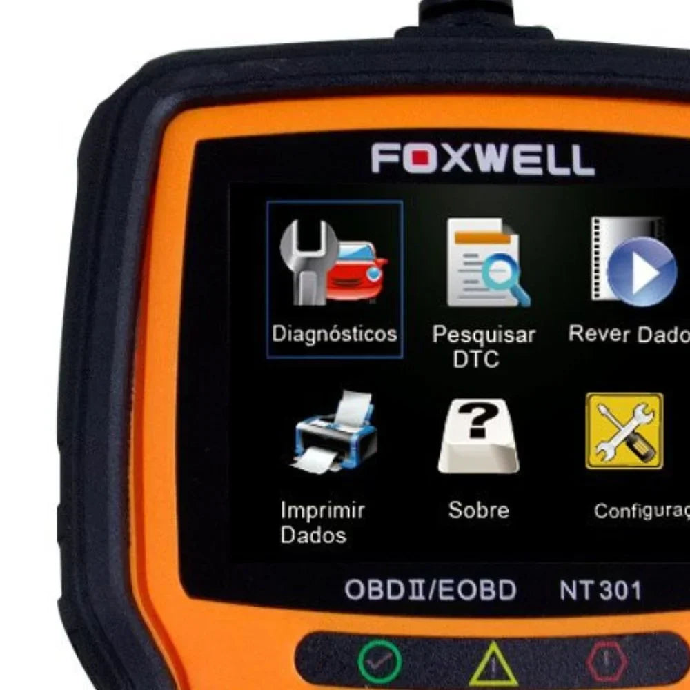 Scanner Leitor de Códigos de Falhas Linha Diesel Leve e Carros Foxwell - OBDII/CAN FORTGPRO-NT301
