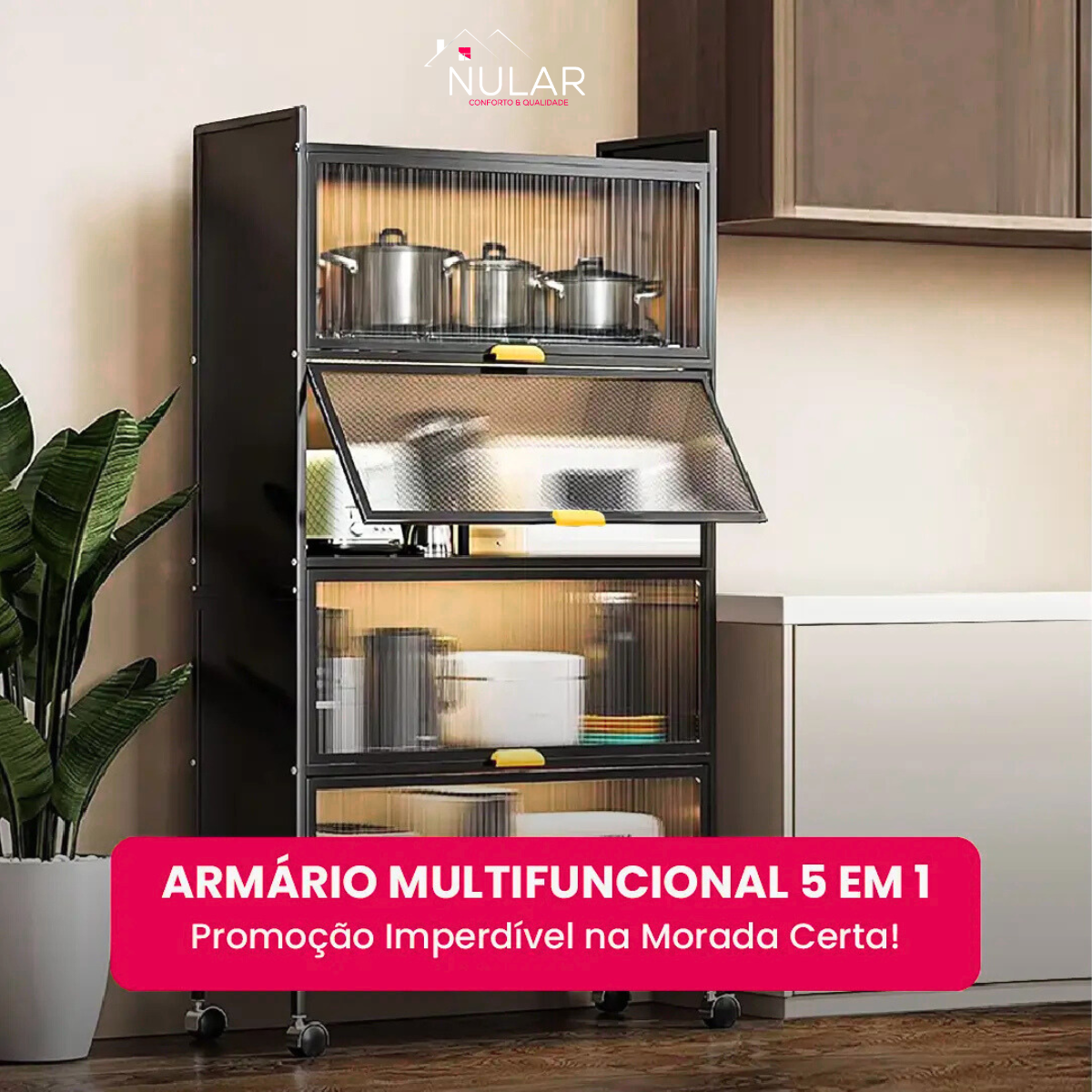 [LEVE 2, PAGUE 1] Armário em Aço Multifuncional 5 em 1