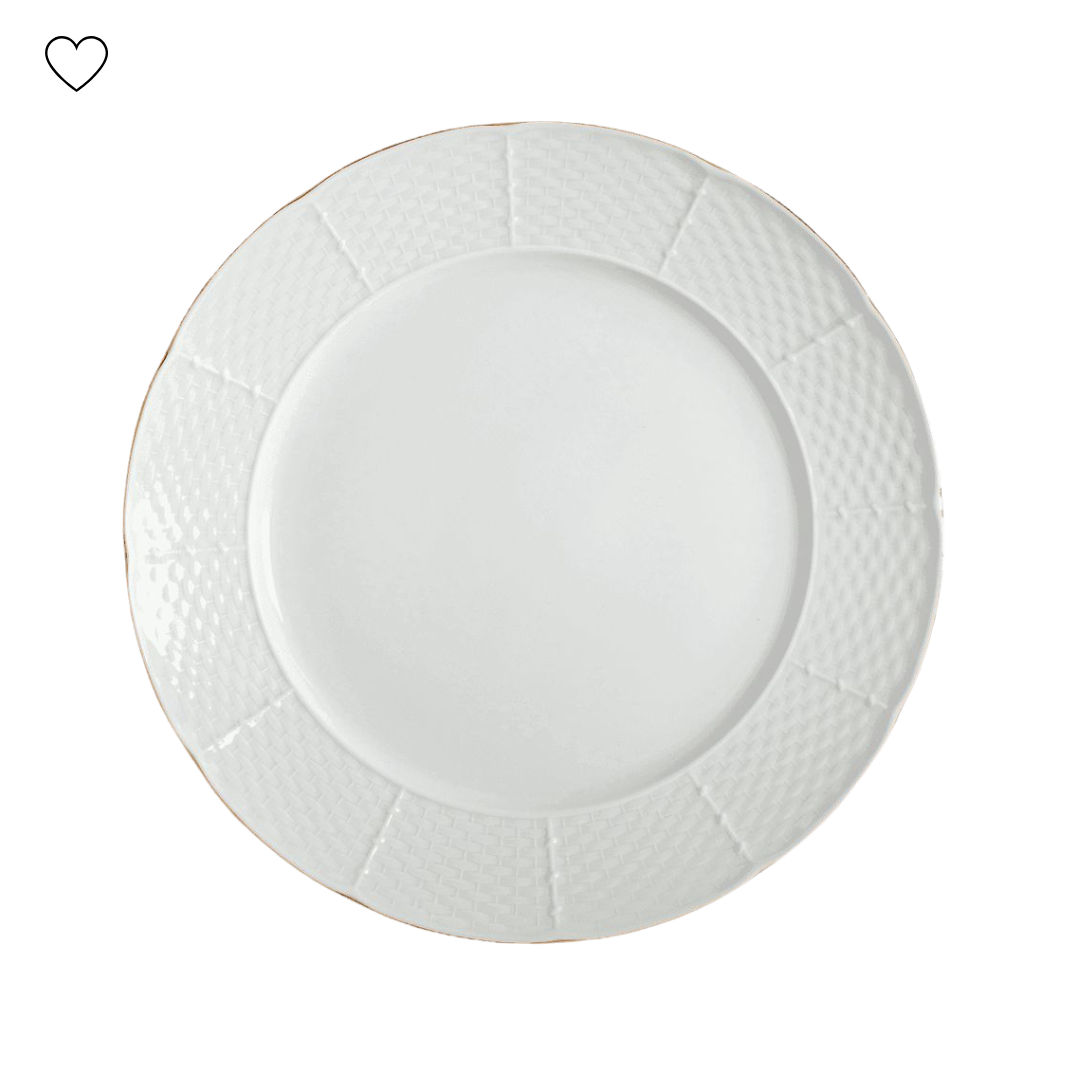 Jogo Aparelho de Jantar Branco Ouro - SERVE ATÉ 6 PESSOAS  [ + BRINDE - KIT 6 TAÇAS ]