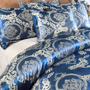 [Leve 2 Pague 1] Roupa de Cama Jacquard em Tecido Nobre (Seu Quarto com o Clima da Alta Costura!) +3 BRINDES: 2 Capas de Travesseiro e Edredom