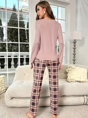 [Leve 2 Pague 1] Pijama Feminino Noite Serena (Toque quente e suave) + BRINDE: 1 Pantufa Nuvem Antiaderente