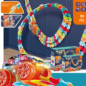 [Leve 2 Pague 1] Mega Pista de Carrinho Elétrico Track Mágic + BRINDE: 2 Carrinhos Dino Turbo