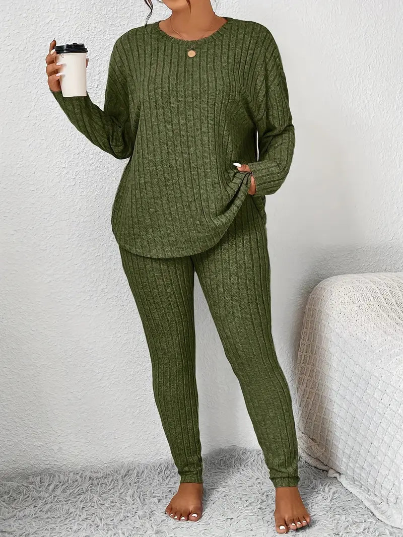 [Leve 2 Pague 1] Pijama Feminino Inverno Aconchegante (Frescor no toque, calor por dentro) + BRINDE: 1 Pantufa Nuvem Antifrío