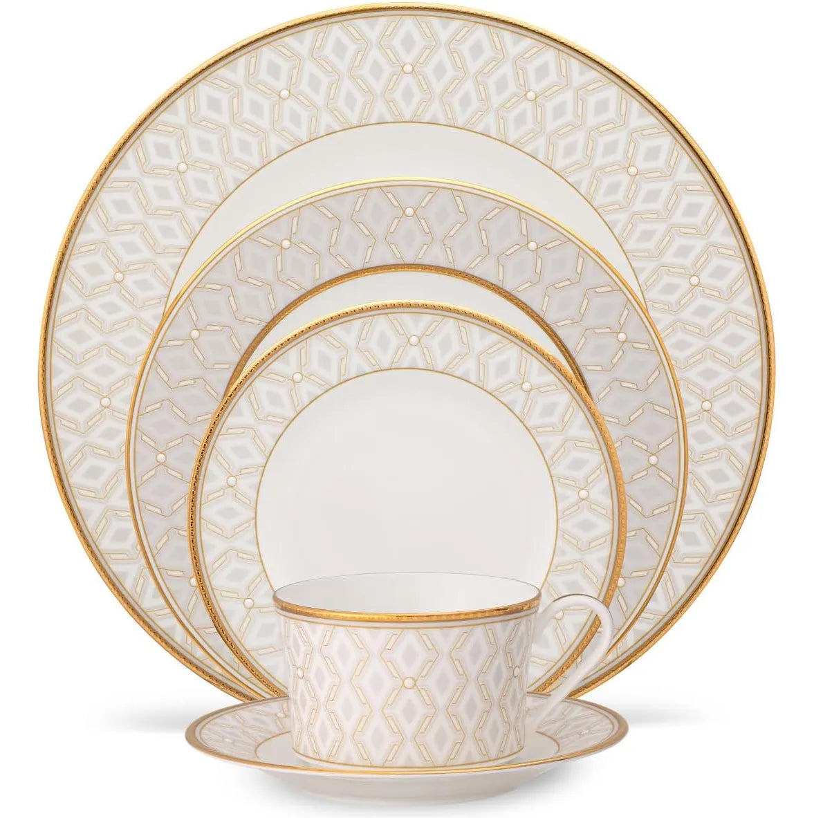 Jogo Aparelho de Jantar Porcelana Elegance Chanel - SERVE ATÉ 6 PESSOAS [ + BRINDE - KIT 6 TAÇAS ]