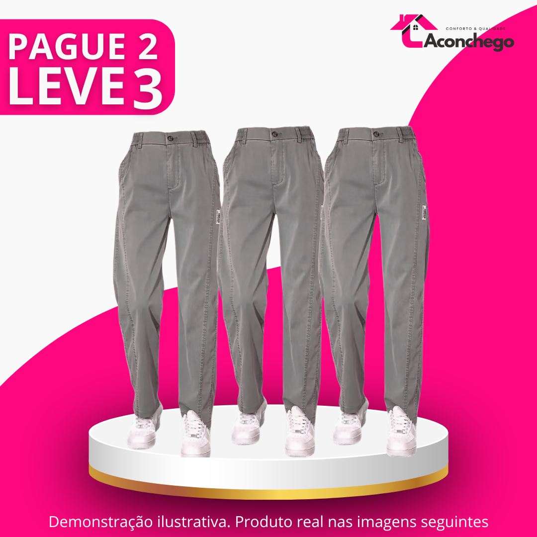 [Pague 2 Leve 3] Calça Feminina Ravena em Seda Gelo Poliéster e Elastano (A Queridinha de 2025)