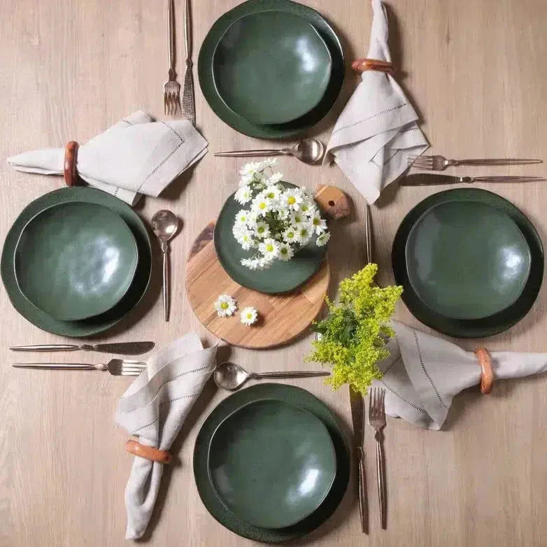 Jogo Aparelho de Jantar Arauco/Greenery - SERVE ATÉ 6 PESSOAS [+ BRINDE - KIT 6 TAÇAS]