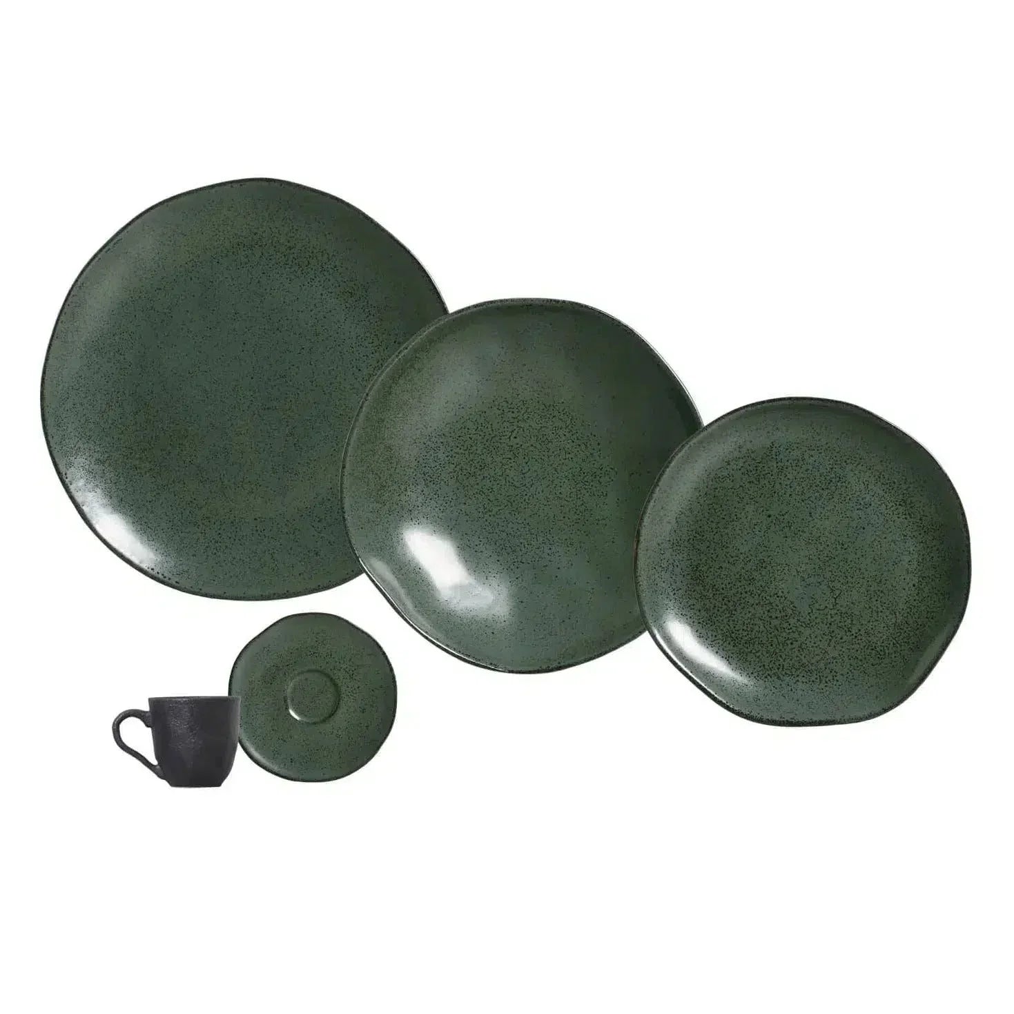 Jogo Aparelho de Jantar Arauco/Greenery - SERVE ATÉ 6 PESSOAS [+ BRINDE - KIT 6 TAÇAS]