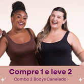 2 Bodys Shaper Canelado - Compre 1 Leve 2