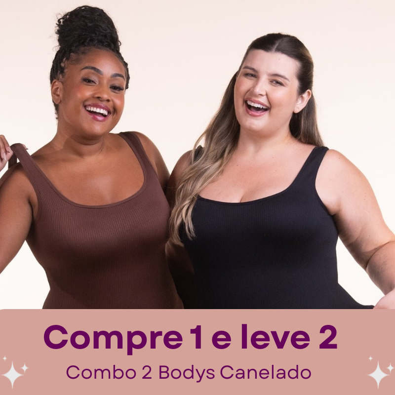 2 Bodys Shaper Canelado - Compre 1 Leve 2
