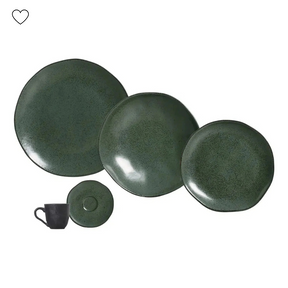 Jogo Aparelho de Jantar Arauco/Greenery - SERVE ATÉ 6 PESSOAS [+ BRINDE - KIT 6 TAÇAS]