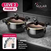 [Leve 2 Pague 1] Panela de Aço Inox Duble Anti-Explosões 8 em 1 + BRINDE: Kit Utensílios