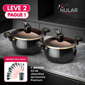 [Leve 2 Pague 1] Panela de Aço Inox Duble Anti-Explosões 8 em 1 + BRINDE: Kit Utensílios