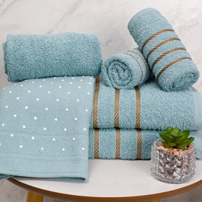 Jogo De Banho 5 Peças 450g/M² Dubai Toalhas 100% Algodão