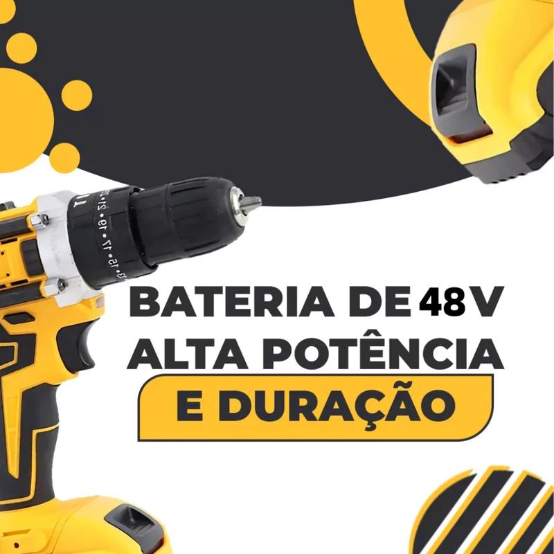 [PROMOÇÃO BLACK FRIDAY] Parafusadeira Furadeira 48V 2 Baterias Com Maleta e Acessórios Completo