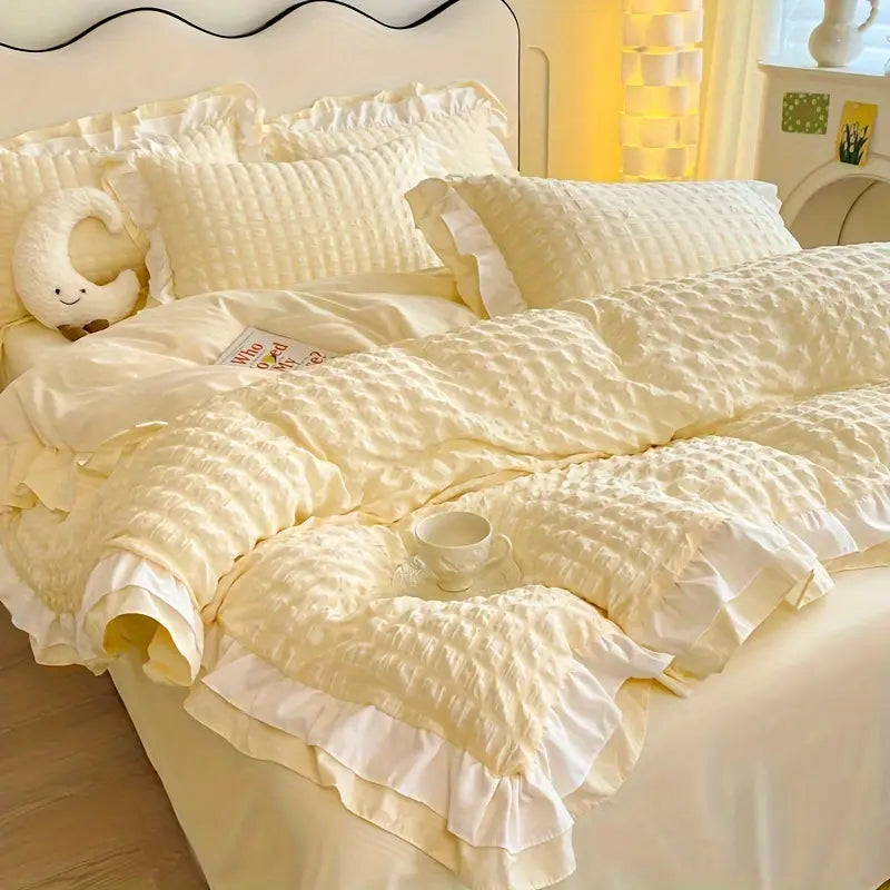 [Leve 2 Pague 1] Roupa de Cama Lucca em Tecido Nobre (Leveza e Sofisticação para Seu Refúgio!) +3 BRINDES: 2 Capas de Travesseiro e Edredom