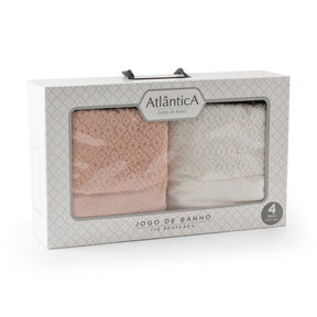 Jogo De Banho 5 Peças 430g/M² Capri Toalhas 100% Algodão Tutti Frutti/Off White