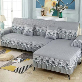 [Leve 2 Pague 1] Capa de Sofá Imperial em Tecido Nobre (Sala 5 Estrelas em Segundos!) +2 BRINDES: 2 Almofadas